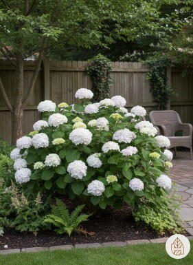 Hydrangea macrophylla 'The Bride' busk 30-35 cm