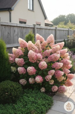 Hydrangea paniculata 'Sundae Fraise' busk