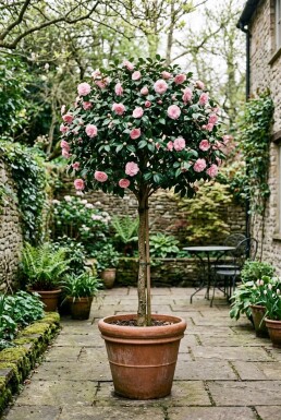 Camellia japonica 'Burnside' på stamme, stammehøjde 70-80 cm, C60