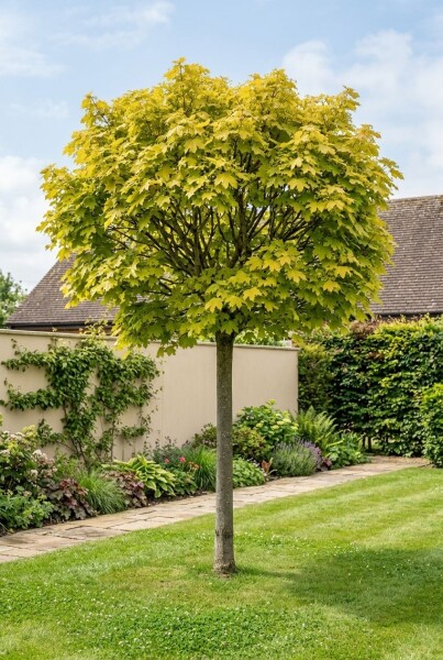 Acer platanoides 'Golden Globe' halvstamme 110 cm C10