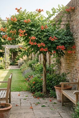 Campsis tagliabuana 'Fire Trumpet' Halvstamme